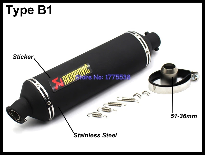PHULEOVEO nueva ID: 51mm L: 560mm Oval motocicleta Escape silenciador Escape negro Universal motocicleta Escape DB Killer deflector