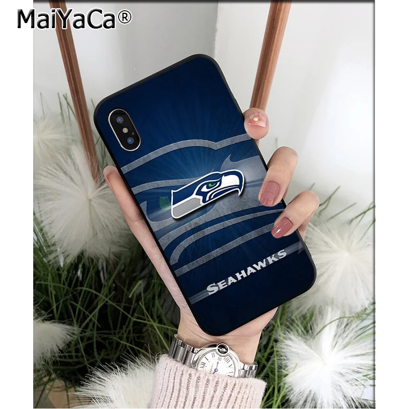 Мягкий силиконовый чехол для телефона MaiYaCa Seahawks Из ТПУ для Apple iPhone 8 7 6 6S Plus X XS MAX 5 5S SE XR - Color: A7