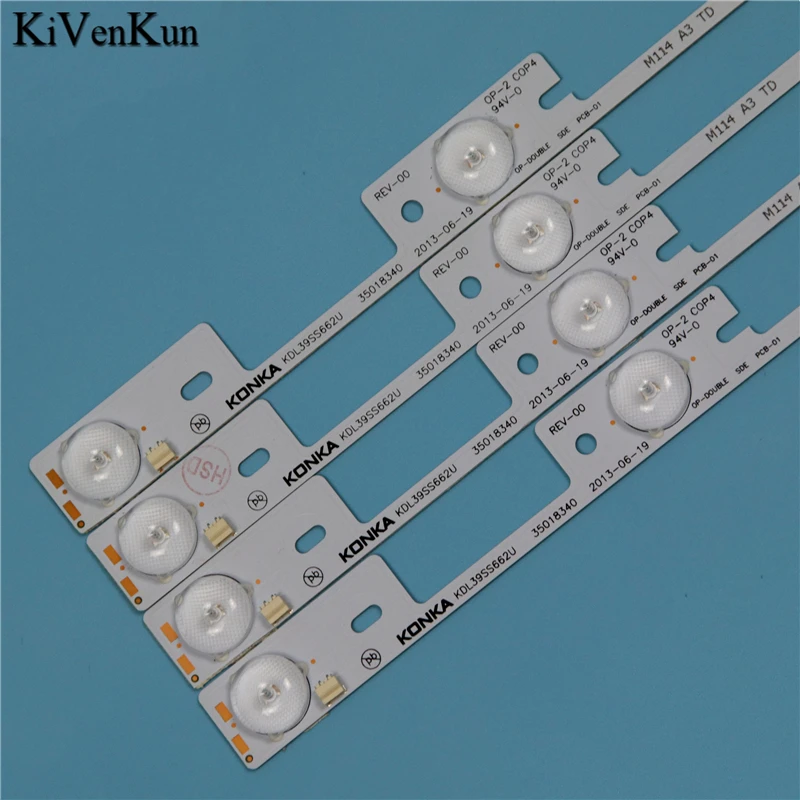 4 лампы 326 мм светодиодный Подсветка полосы для KONKA 35018339 35018340 35019864 KDL39SS662U KDL40SS662U световые балки Тира телевизионный объектив светодиодный полосы