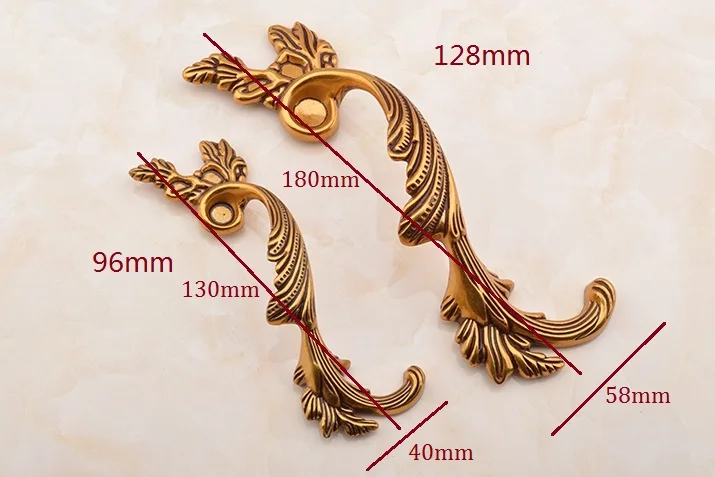 2Pairs/Lot Peacock Design Furniture Cabinet Pairing Handle Knob Pull With Screws