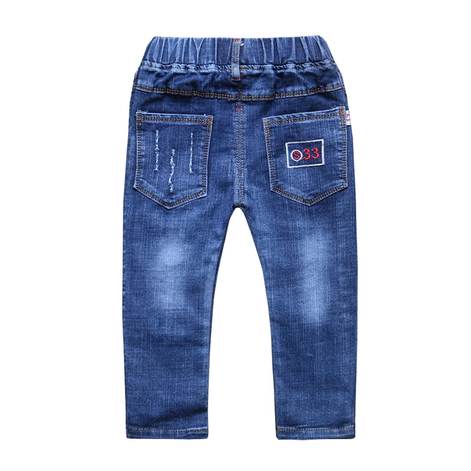 Г. Весенние новые модные джинсы для маленьких мальчиков детские штаны синие джинсы для мальчиков, джинсы с вышивкой из мультфильмов Повседневные детские брюки От 1 до 5 лет