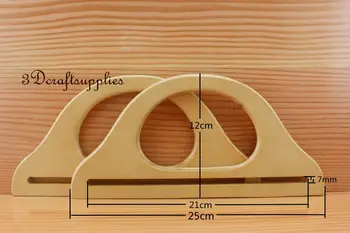 

wooden handles Purse handles handbag handle a pair natural 9 3/4 inch M18