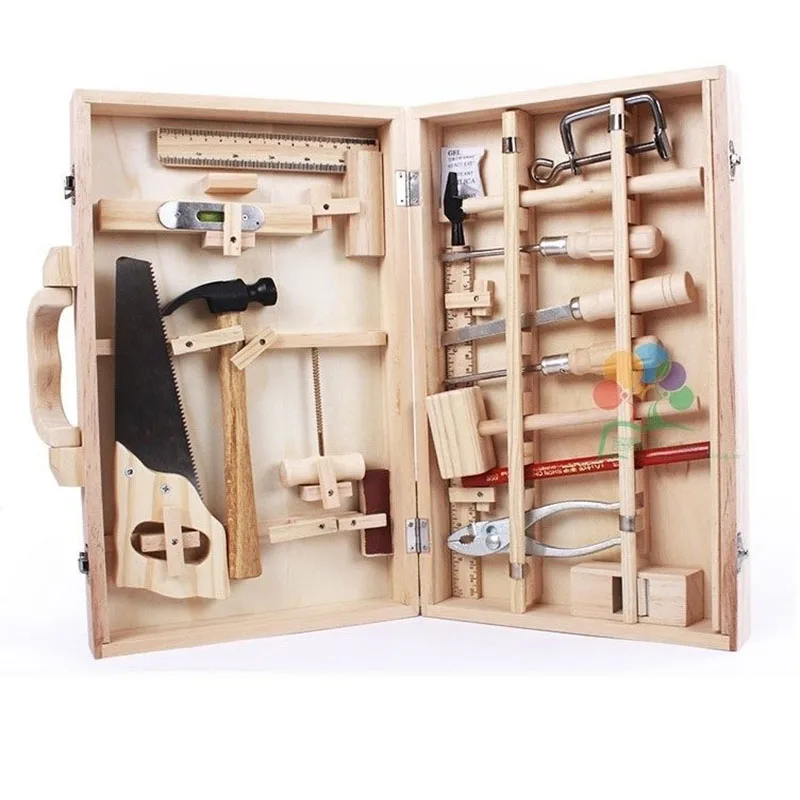 Herramienta de jardín de madera para niños, juguete de simulación, caja de  carpintero, juego de herramientas de la vida Real, martillo,  destornillador, regalo de cumpleaños para niños|Juguetes de piscina| -  AliExpress