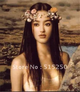 100% Handcrafts Art oil painting on canvas Nude chinese 24x20&quotinch : framed) | Дом и сад