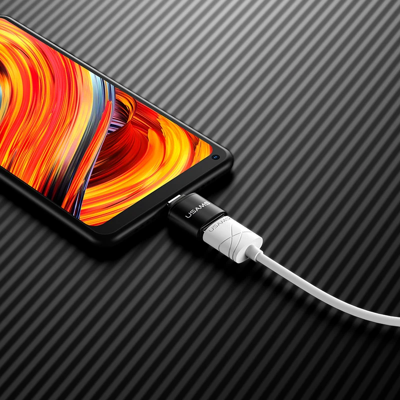 Адаптер USAMS OTG type C 3 0 штекер к USB Женский адаптер данных 2 в 1 Зарядка и