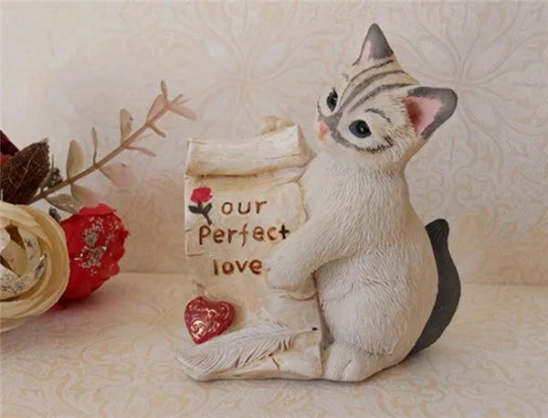 Cat Figures Resin toys car home office decoration gfits 5 styles - B