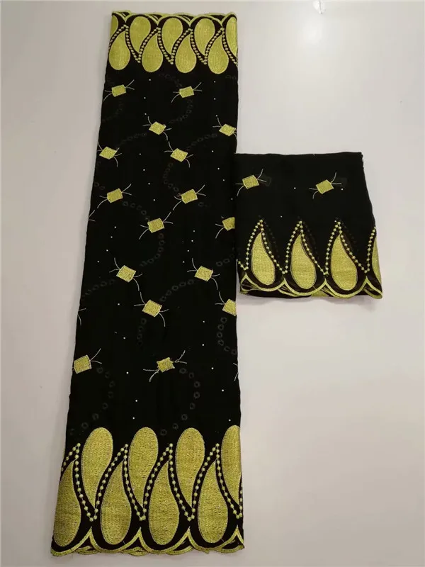 

5+2 Latest party apparel cloth African cotton lace fabric with Swiss voile scarf lace material for sewing YCV42