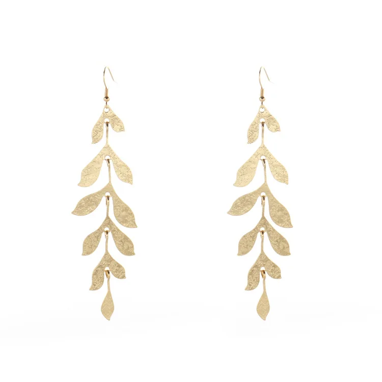 

Bohemian Style Gold Color Leaves Dangle Earrings For Womens bijou Gift