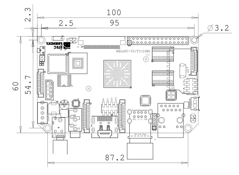 RealQvol FriendlyARM NanoPC-T2 бортовой WiFi и bluetooth четырехъядерный Cortex-A9 макетная плата S5P4418 карта компьютер 100x60 см