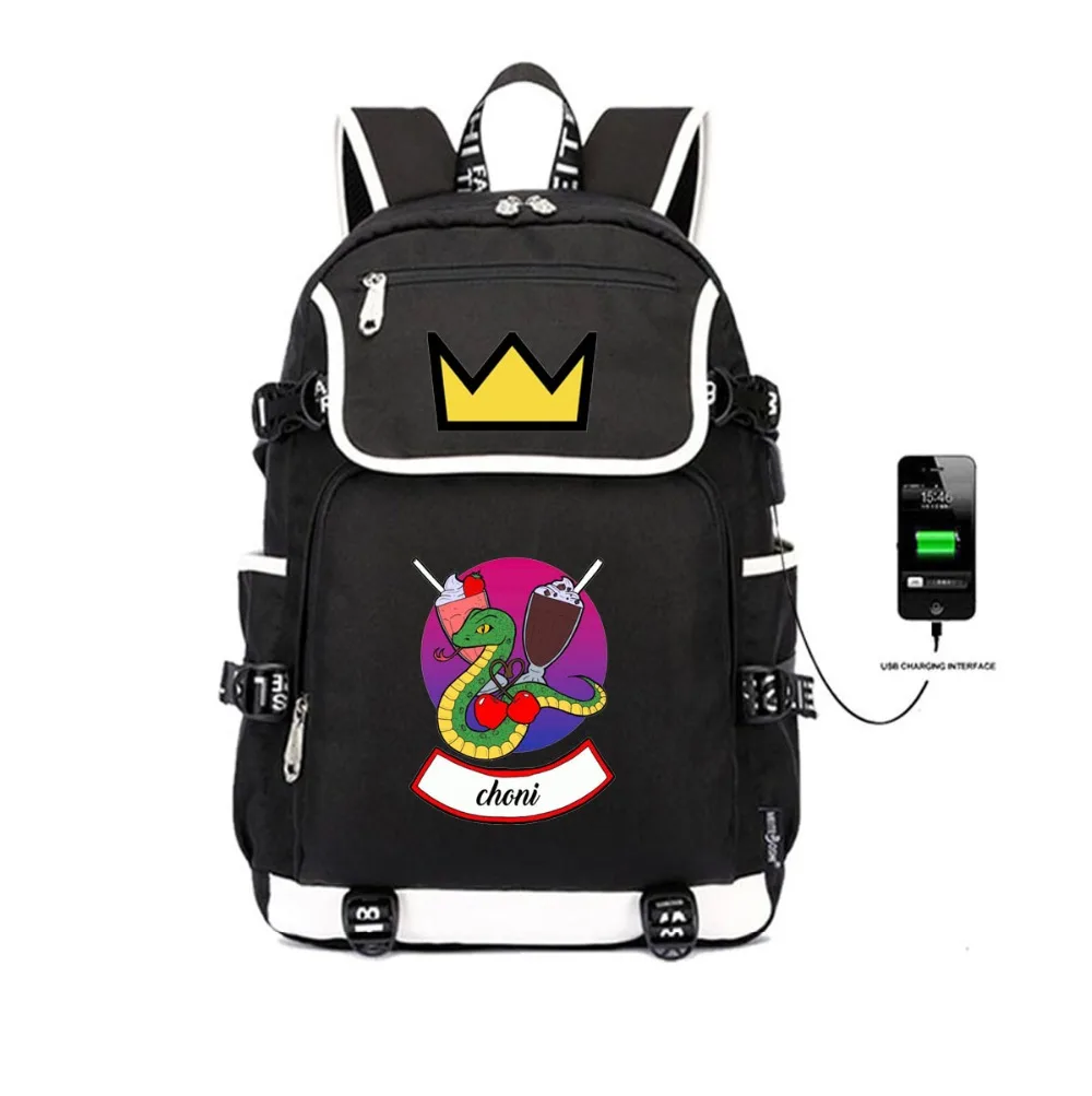 

Riverdale Southside Serpents Backpacks School Bag USB Charging Port Lock Headphone Travel School Students Bag women men package