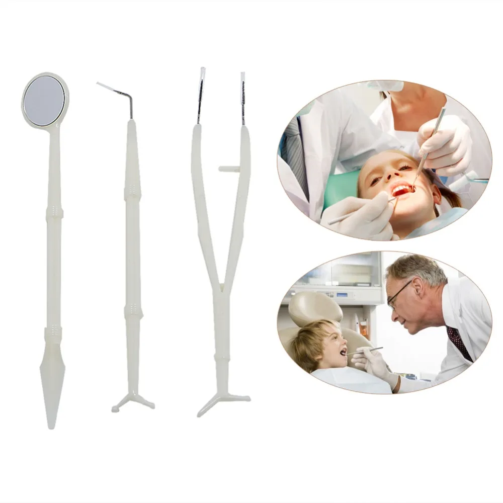 

3Pcs/set Dental Mirror Tool Set Dentist for Oral Teeth Cleaning Inspection Mirror Handle