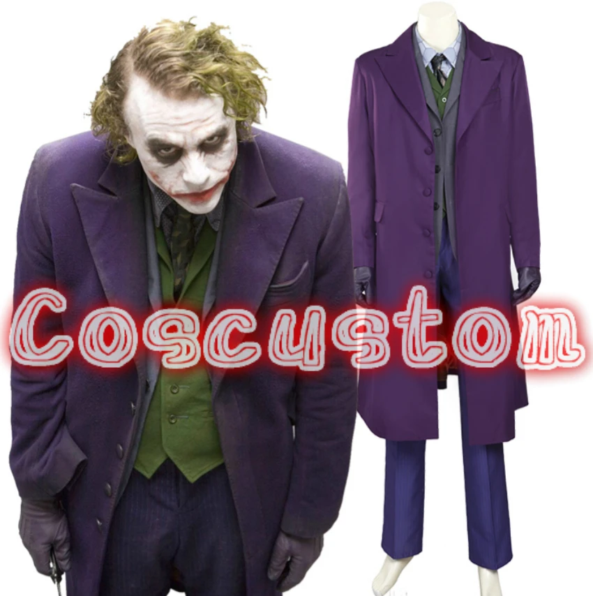 Coscustom High Quality Batman The Dark Knight Joker Costume Batman Joker Suit Outfits Classic
