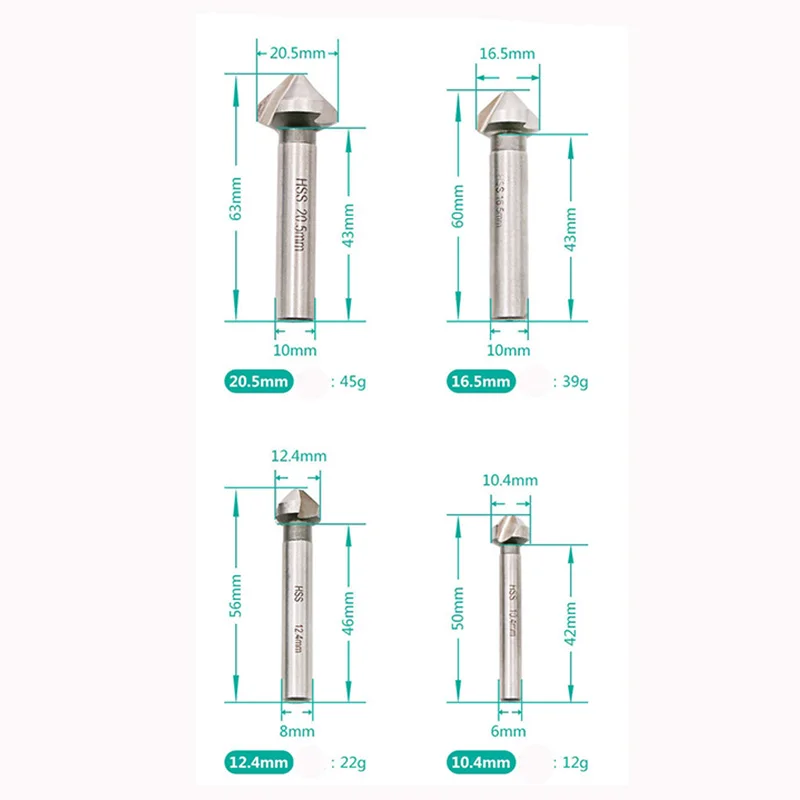 6 шт. Зенковка HSS Зенковка сверла конические для металла дерева