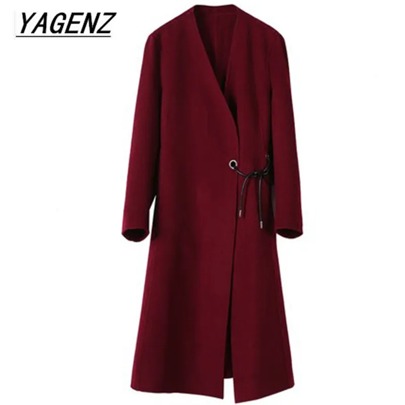 Winter New Women Upscale Long Woolen Jacket Loose Warm