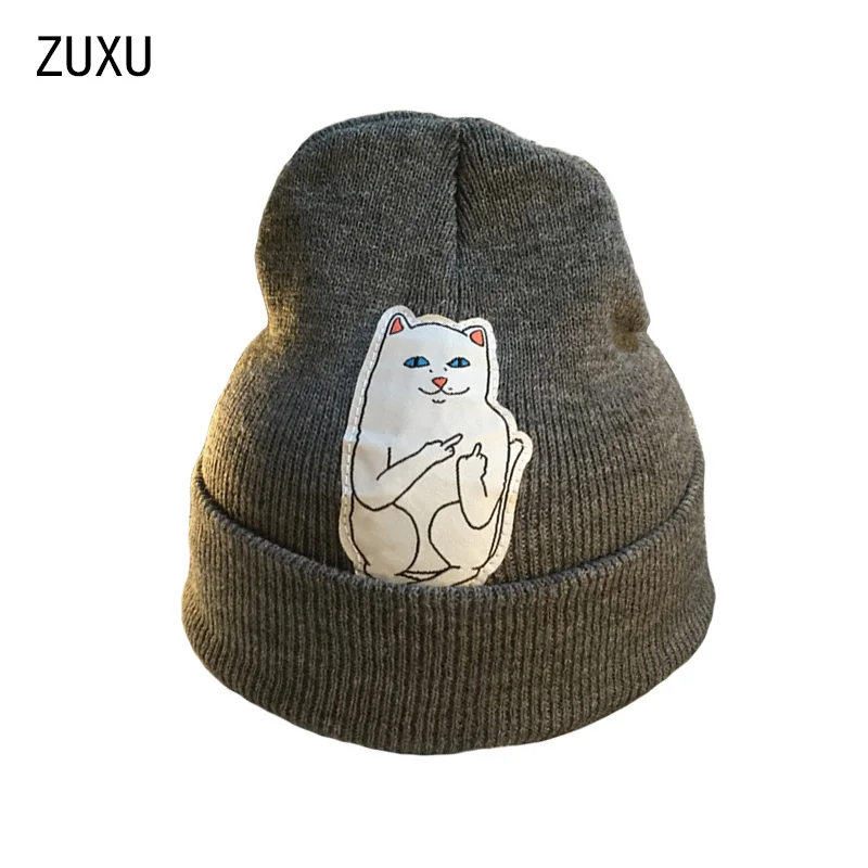 

hot beanie new style cat hat hip hop acrylic knit hedging winter hats for women men 8 colors