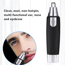 Электрический триммер для волос в носу, бритва для волос в носу, безопасные стерео вращающиеся ножницы для удаления волос в носу