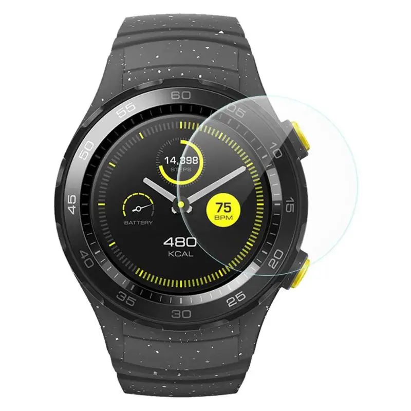 

ALLOYSEED 2Pcs Smart Watch Tempered Glass Protective Films 9H 2.5D Wrist Watch Screen Protector Cover For Huawei Watch 2 2018