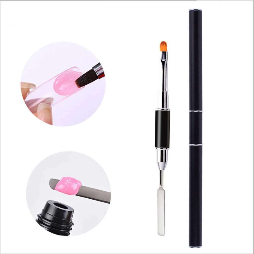 UV Poly Gel Nail Art Pen Slice Brush Dual Ended Slice Shape Polishing