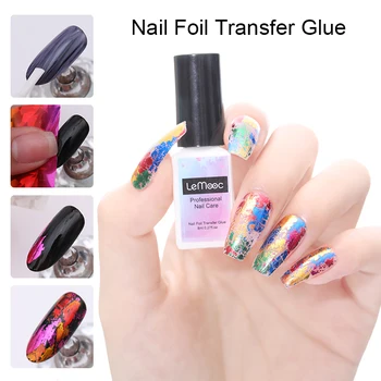 

LEMOOC 8ml Nail Foil Transfer Glue White Natural Dry Long Lasting DIY Nail Art Decoration Tools for Nail Stickers Paper