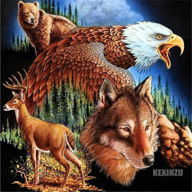 Peter-ren-diamante-pintura-cruz-puntada-diy-diamante-bordado-animal-3d-cuadrado-y-redondo-icono-mosaico-completo-dibujo-wolf-deer-halcón