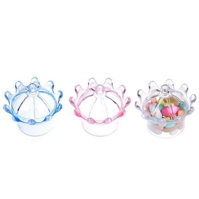 

candy box bag chocolate gift plastic for Birthday Wedding Party Decoration craft DIY favor baby shower crown clear Wh