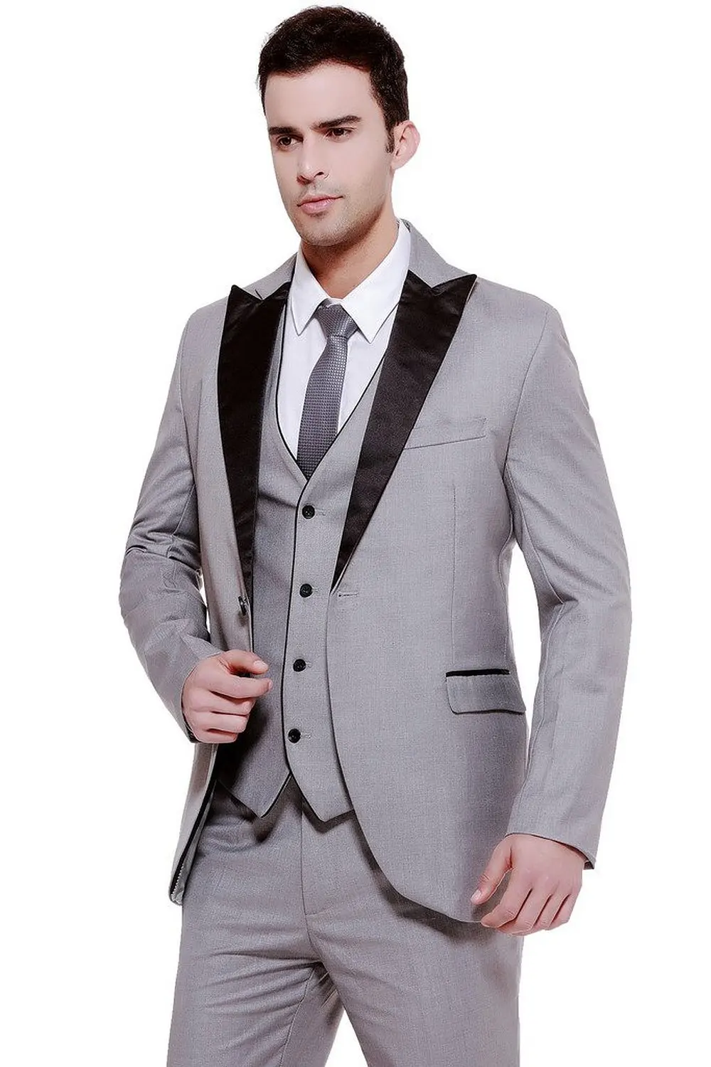 Hanayome Mens Modern Fit 3-Piece Suit Blazer Jacket Tux Vest /& Trousers Set U102