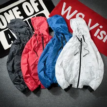 New Spring Autumn Bomber Hooded Jacket Men Casual Slim Patchwork Windbreaker Jacket Male Outwear Zipper Thin Coat Brand Clothing