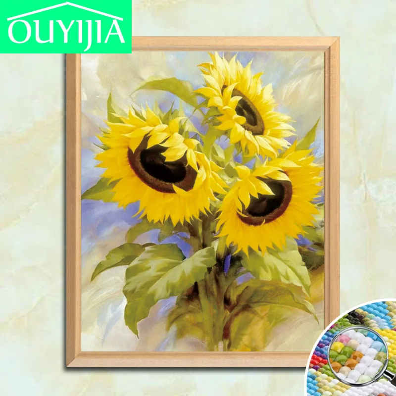 Набор для алмазной вышивки OUYIJIA Sunflower 5D полностью квадратная Алмазная мозаика