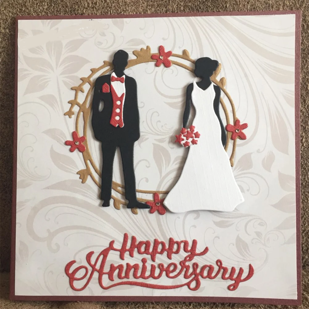 

Groom Bride Couple Metal Cutting Dies For Scrapbooking Card Making DIY Die Cuts