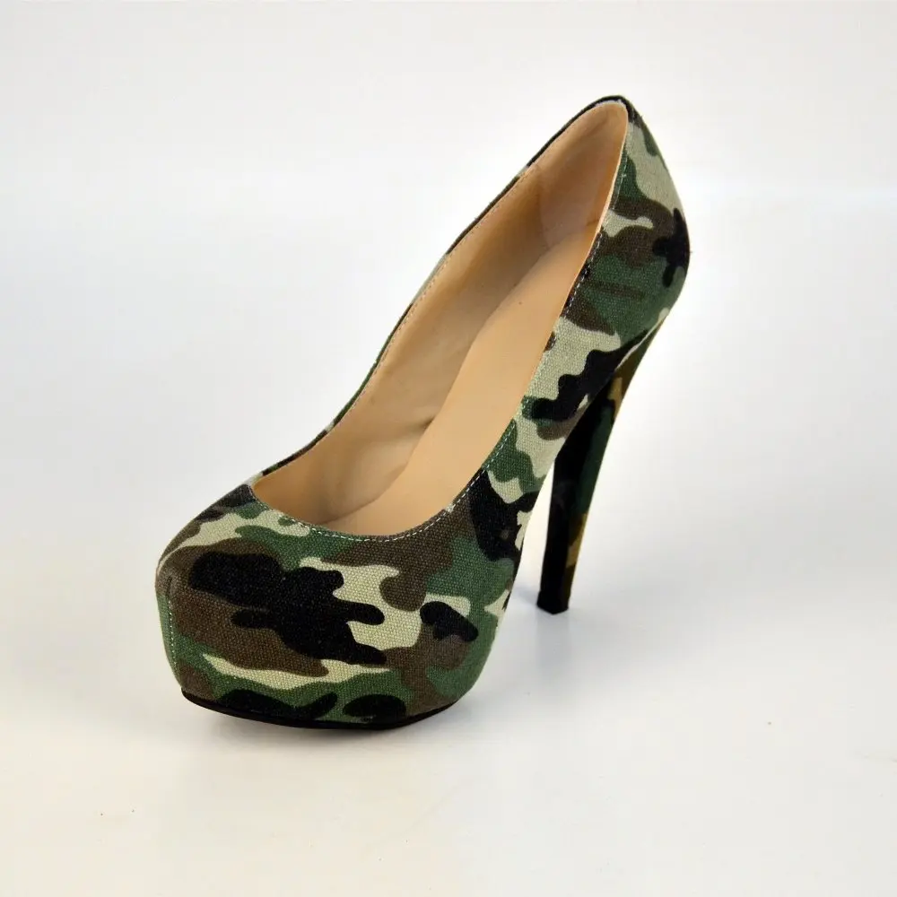Camouflage Paint Women's Stiletto Heel Platform Shoes Women Shoes zapatos mujer 2015 Cover Ladies High Thin Heels Pumps