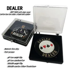 1 шт. Кнопка Дилера Подарочная коробка покер чип Техасский Холдем карта защита