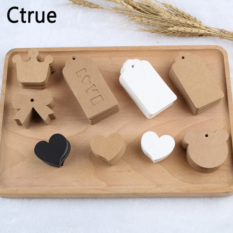 

100Pcs Kraft Paper blank Tags wedding Gift Tag candy box DIY Label wedding decoration wedding favors and gifts baby shower favor