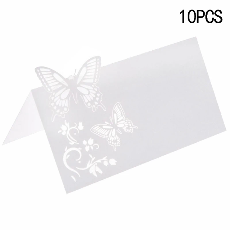 10pcs Vertical Laser Cut Butterfly Invitations Cards Kits for Wedding Bridal Shower Birthday