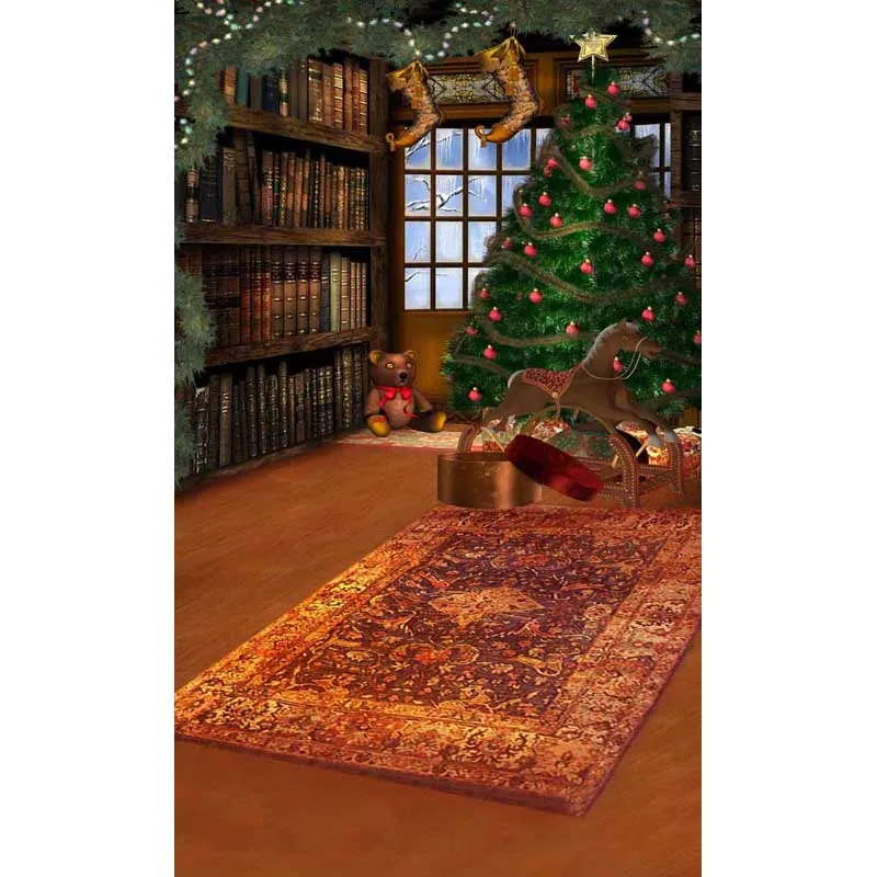 عيد الميلاد خلفية التصوير Allenjoy السجاد شجرة عيد الميلاد خزانة دمية دب خلفية التصوير استوديو كاميرا كاميرا فوتوغرافية