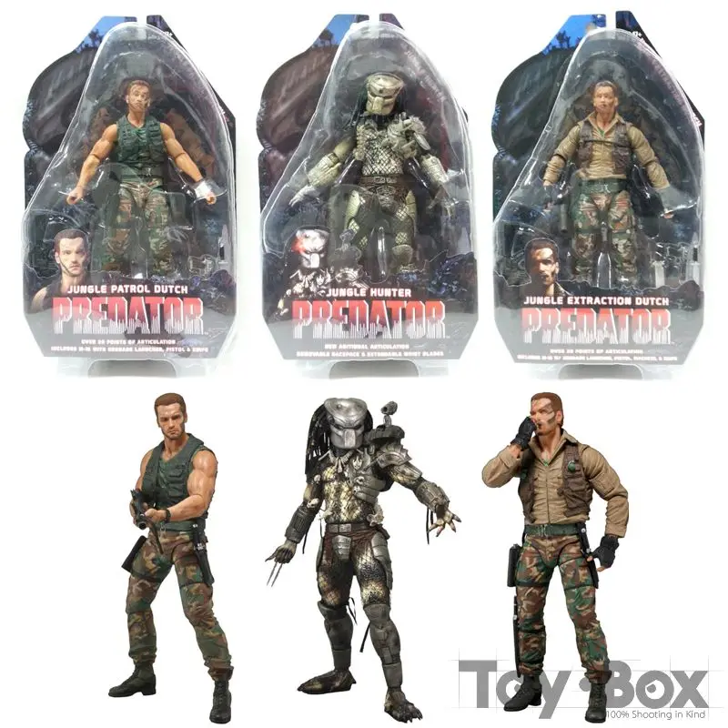 

Movie 25th Predator Alien Hunter Jungle Patrol Dutch Extraction Dutch Jungle Hunter 18cm 3*Style Toy PVC Figure Model Gift