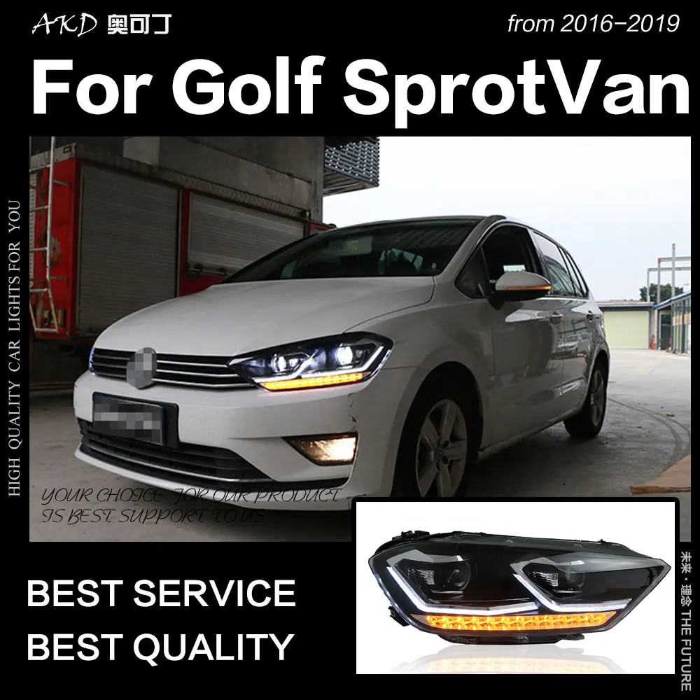 Стайлинга автомобилей фара для спортивный фургон Golf фар Гольф 7 Sportsvan светодиодный фары bi xenon объектив проектора авто аксессуары