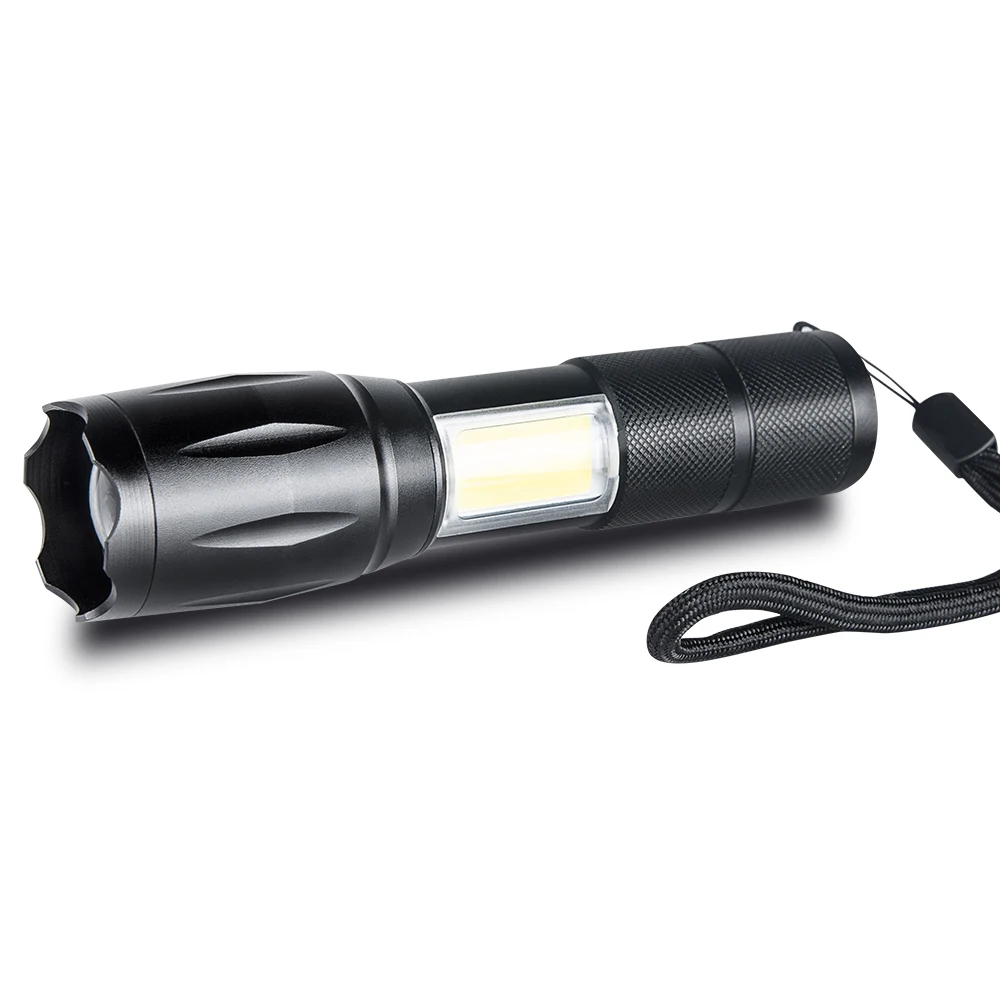

Portable T6 Hard Light COB LED Flashlight Waterproof Powerful Tactical 18650 Battery 4 Mode Torch Outdoor Camping Night Lighting