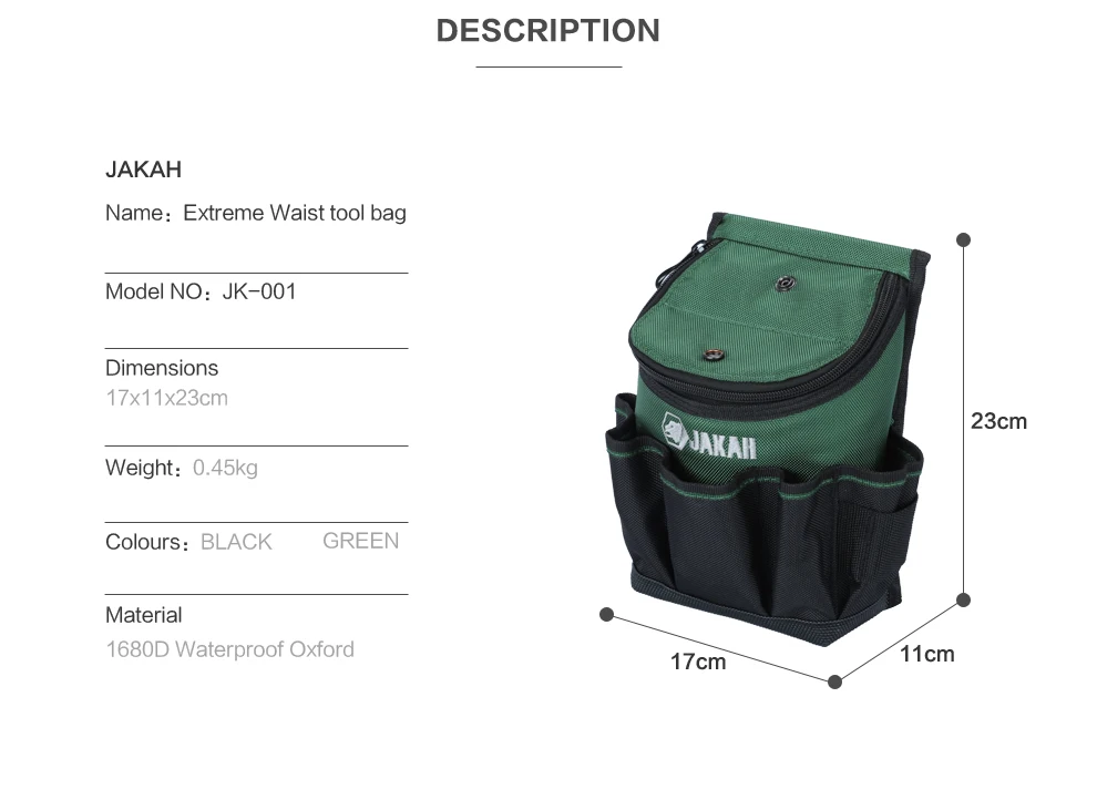 JAKAH электрик талии сумка держатель инструмента удобной работы Организатор чехол ремень Для мужчин Multi-карманы сумка для инструмента для