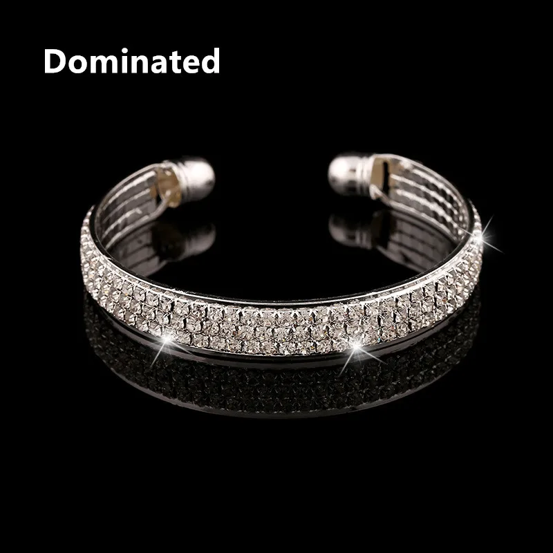 

Dominated Women Sweet jewelery Stylish Personality Set Crystal Open Bracelet