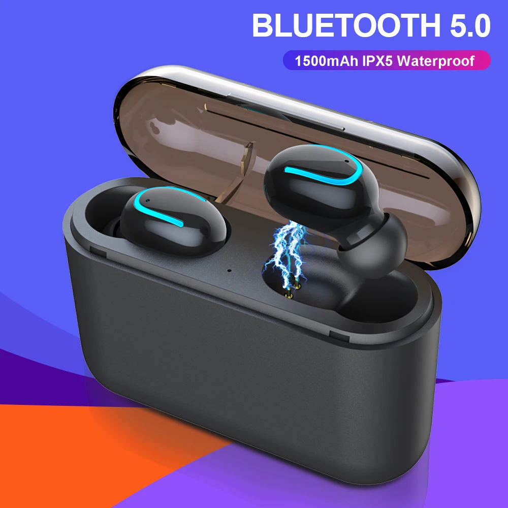 

Virwir TWS Wireless Earbuds V5.0 Bluetooth Earphone Headset Cordless Mini Bleutooth Earbuds with Built-in HD Mic Charging Case