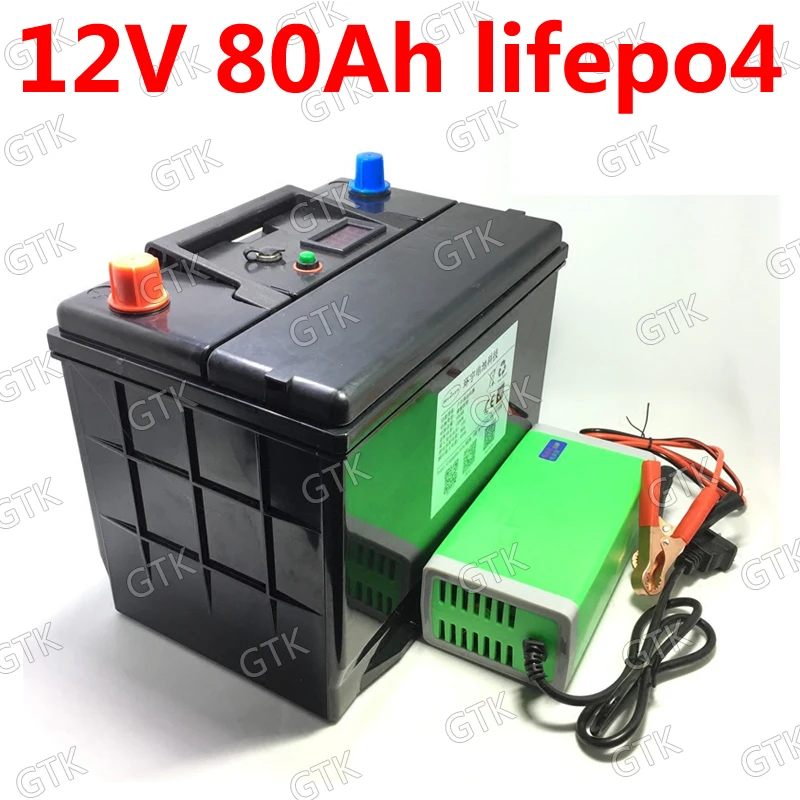 GTK 12В 80AH lifepo4 батарея не 80ah BMS литий ионный 4S для кемпинга резервного питания