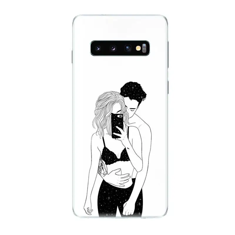 Эскиз пара ТПУ чехол с рисунком для samsung Galaxy A6 A8 плюс A7 A9 J5 J8 J4 J6 2018 искусства по