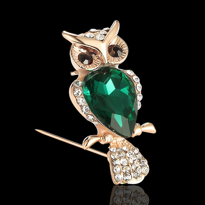 

Lovely Cartoon Owl Brooch Pins euramerican new fashion Women Large Brooches Lady Crystal Wedding Jewelry Jeans Bag Accessorise