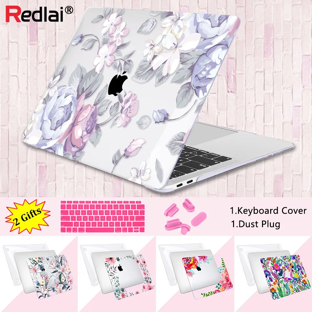 Redlai Floral Print Hard Case Sleeve Cover For Apple Macbook Pro Retina 12 13.3 15.4 Air 11 13 inch New Pro 13 15 Touchbar Shell Redlai Floral Print Hard Case Sleeve Cover For Apple Macbook Pro Retina 12 13.3 15.4 Air 11 13 inch New Pro 13 15 Touchbar Shell
