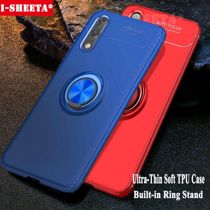 For Huawei P20 P30 Lite Pro 360 Metal Holder Magnetic Bracket Suction Finger Ring Cover Silm Ultra thin Soft TPU Cases |