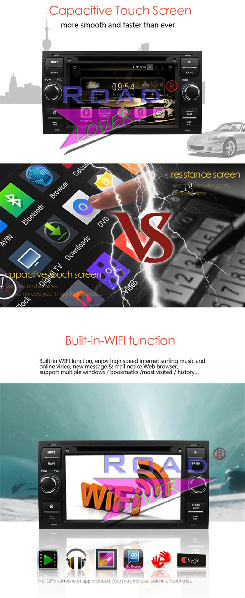 Excellent Roadlover Android 8.0 Car DVD Player Radio For 7" Ford Focus Mondeo S-MAX  Connect 2005 2006 2007 Stereo GPS Navigation Magnitol 11