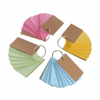 

Kraft Paper Binder Ring Easy Flip Flash Cards Study Memo Pads DIY Stationery