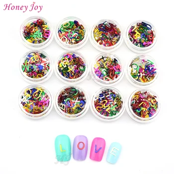 

DIY Creative Design Mixed 26 Letters Design Slice Nail Art 3D Decorations Glitter Alloy Nails 3D Design Manicure Accessories