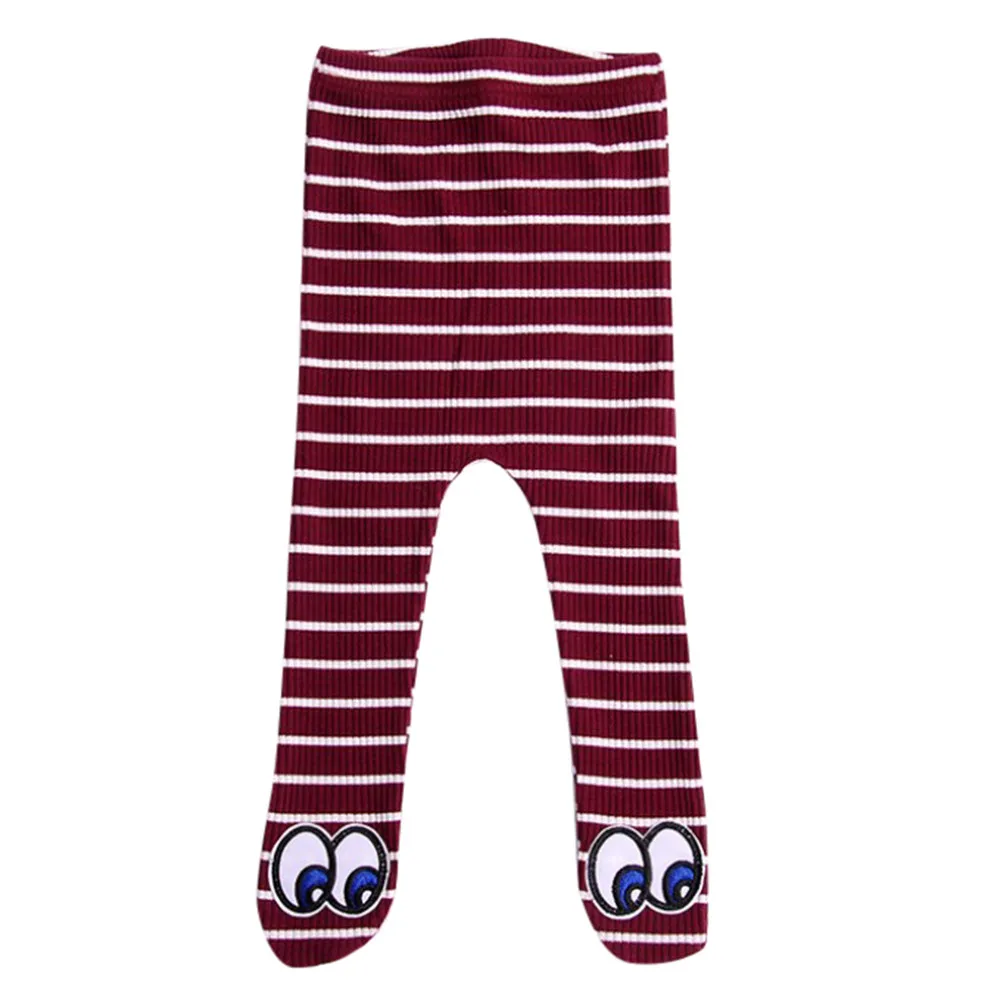 

ARLONEET Cotton children's stretch pantyhose Newborn Girl Elastic Striped Big Eyes Panty-hose Leggings Warm L1031