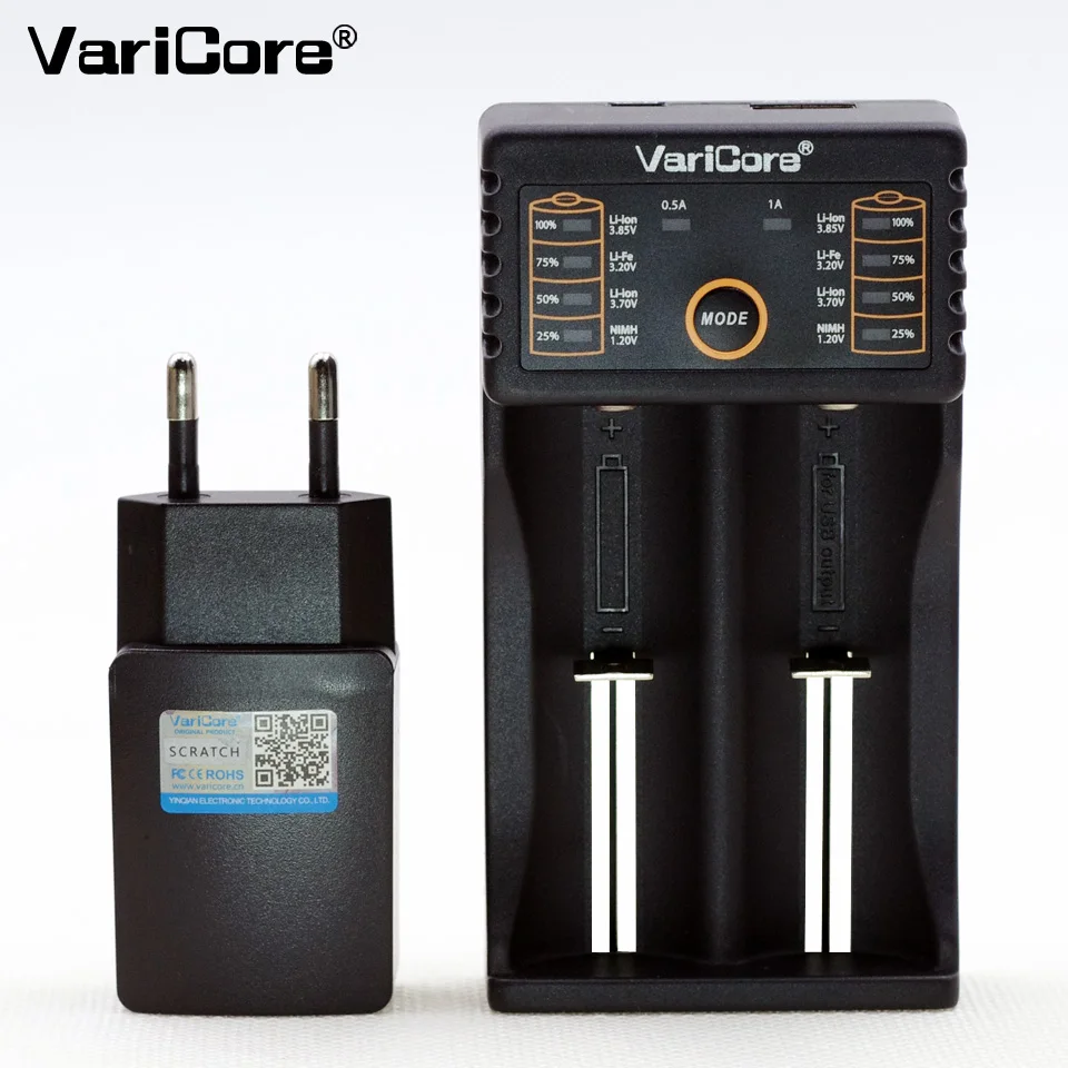 Зарядное устройство VariCore V20i 18650 1,2 V 3,7 V 3,2 V 3,85 V AA/AAA 18350 26650 10440 14500 16340 25500 NiMH зарядное устройство для литиевых батарей+ 5V 2A